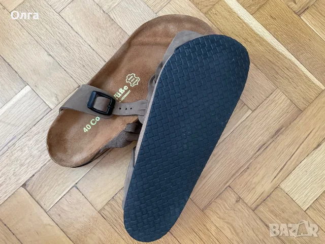 Кожени чехли Comfortfusse, тип Birkenstock - 40-ти номер, снимка 3 - Чехли - 55831789