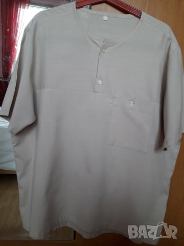 Мъжка лятна тънка блуза къс ръкав с 1 джоб голям размер, снимка 1 - Блузи - 29132454