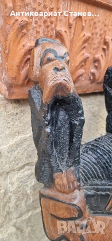 Тежка и масивна маска дялана от цяло дърво, снимка 8 - Декорация за дома - 53341249