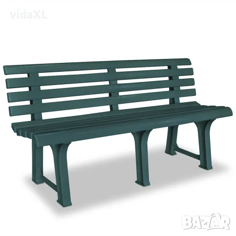 vidaXL Градинска пейка 145,5 см пластмаса зелена