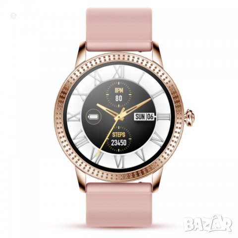 Стилен дамски смарт часовник Ултра тънък ,Водоустойчив,Цвят Розов НОВ, снимка 2 - Смарт гривни - 39735547