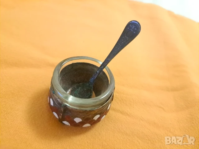  Ретро солничка/захарничка с лъжичка , снимка 3 - Други - 50834743