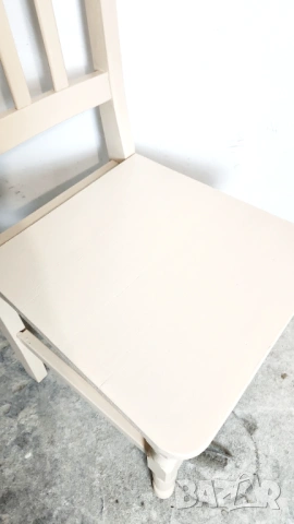 Дървен стол слонова кост трапезен, снимка 5 - Столове - 54185109