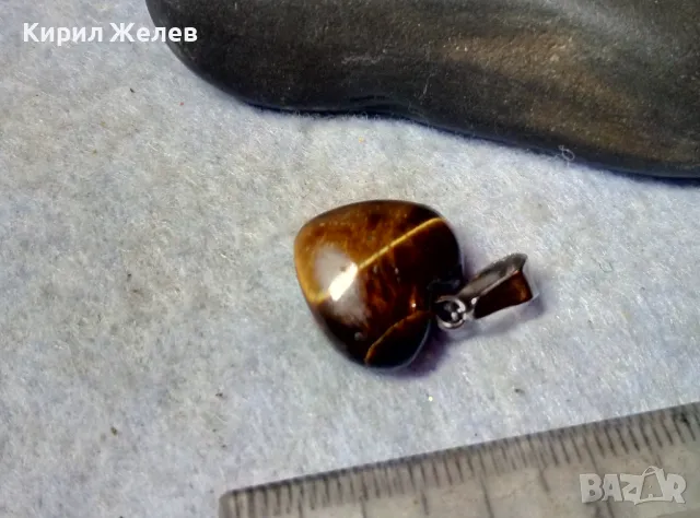 РОМАНТИЧЕН БЕЛ ЕПОК СТИЛ АРТ ПЕНДАНТ МЕДАЛЬОН СЪРЧИЦЕ от ПОЛИРАН КАМЪК ТИГРОВО ОКО 39782, снимка 9 - Колиета, медальони, синджири - 48829952