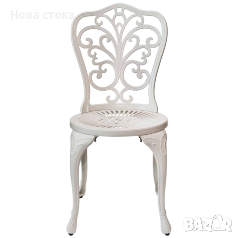 Градински стол цвят бял 43*50*87.5 см, снимка 5 - Градински мебели, декорация  - 54009150