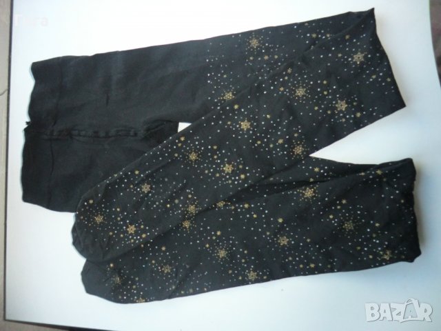 плътен черен чорапогащник звезди, снимка 1 - Бельо - 38087820