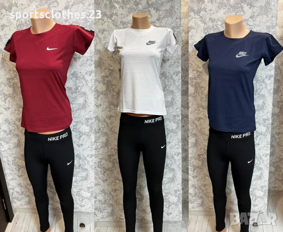 Дамски тениски Nike в червено, тъмно синьо и бяло, снимка 5 - Тениски - 44230035