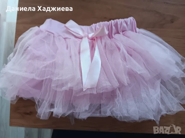 Уникална официална бебешка рокля с пищен тюл за 1 годинка + ПОДАРЪК поличка, снимка 2 - Детски рокли и поли - 55832260