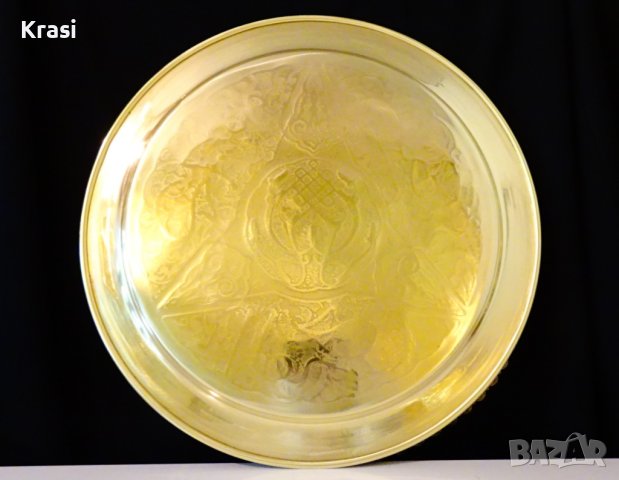 Бронзов поднос,сребро и мед 850 гр. , снимка 6 - Антикварни и старинни предмети - 42099695