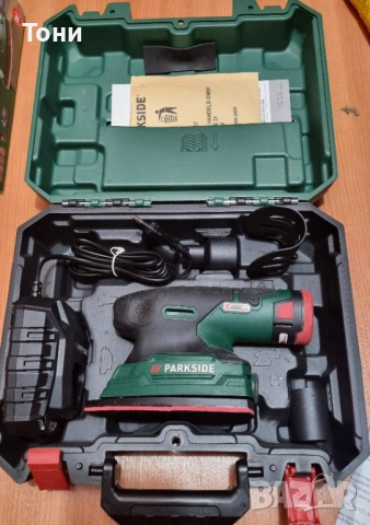 Виброшлайф parkside с батерия и зарядно, снимка 6 - Шлайфмашини - 52901647