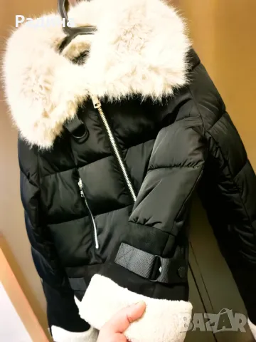 Продавам ново черно късо зимно яке М размер moda piu anna, снимка 5 - Якета - 49552982