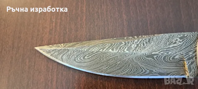 нож ръчна изработка дамаска стомана и камилска кост кания, снимка 2 - Ножове - 48085966