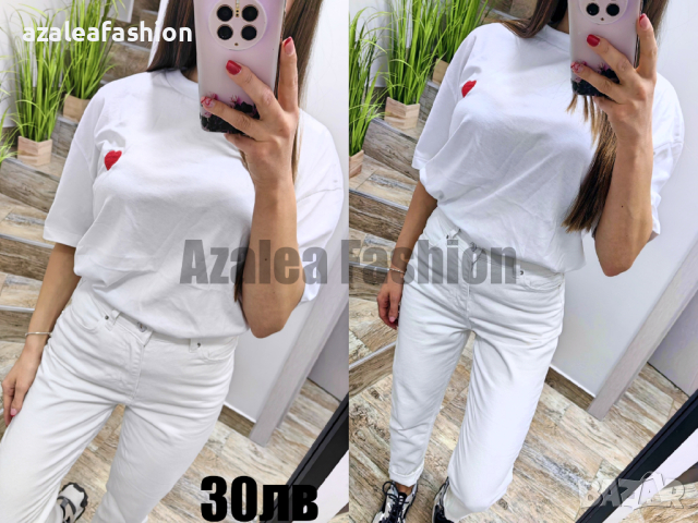 Дамска тениска със сърце, снимка 1