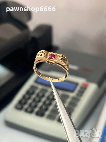 Златен пръстен 14 карата , снимка 2 - Пръстени - 51663461