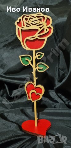 Червена роза със сърце, снимка 1 - Романтични подаръци - 39409433