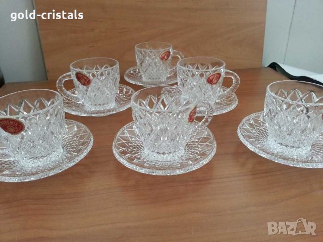 Кристални чаши за кафе чай Бохемия чехословакия, снимка 10 - Антикварни и старинни предмети - 29996681