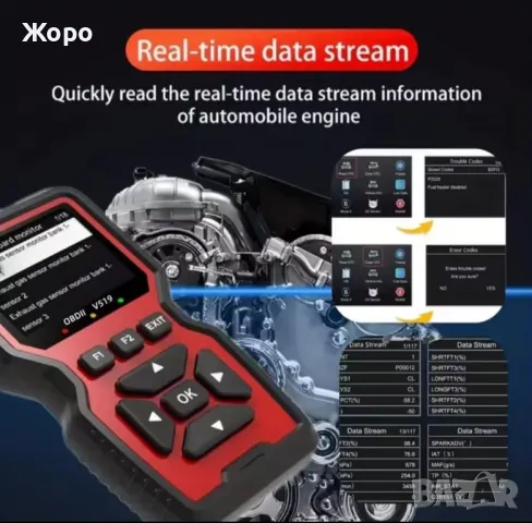 Автомобилен Диагностичен инструмент Скенер за кодове и грешки на двигателя OBDII-V519, снимка 12 - Аксесоари и консумативи - 49411398