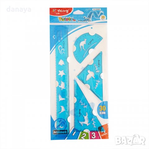 2380 Комплект за чертане огъващи се линия триъгълници транспортир, снимка 4 - Ученически пособия, канцеларски материали - 34000772