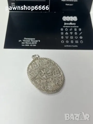 Ръчно изработена сребърна висулка във филигранен стил 925, снимка 5 - Колиета, медальони, синджири - 48585791