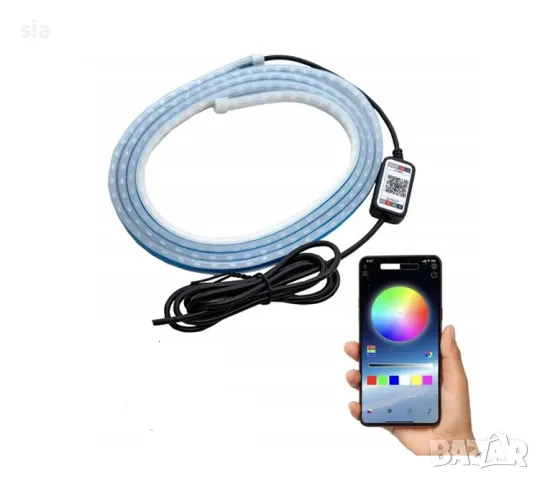 Осветление за преден капак на автомобил, RGB LED лента, 12V,  108 диода, снимка 2 - Аксесоари и консумативи - 49806011