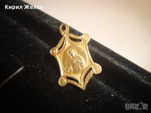 МНОГО РЯДКА ПОЗЛАТЕНА МИНИАТЮРНА ИКОНКА ДВУСТРАННА СТАРА 14185