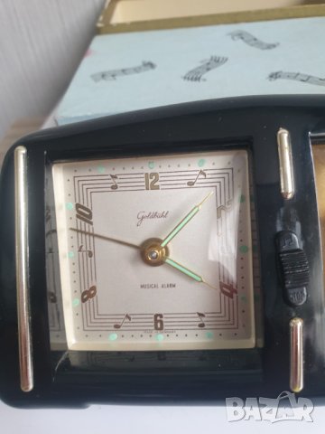 Стар немски бакелитен будилник с танцуваща балерина Goldbuhl, снимка 3 - Антикварни и старинни предмети - 40406802