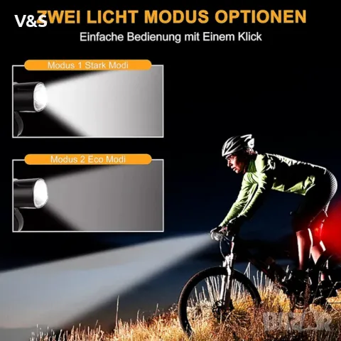 Велосипедни светлини Realky, LED предни и задни водоустойчиви велосипедни светлини, 400 лумена, , снимка 3 - Части за велосипеди - 47689921