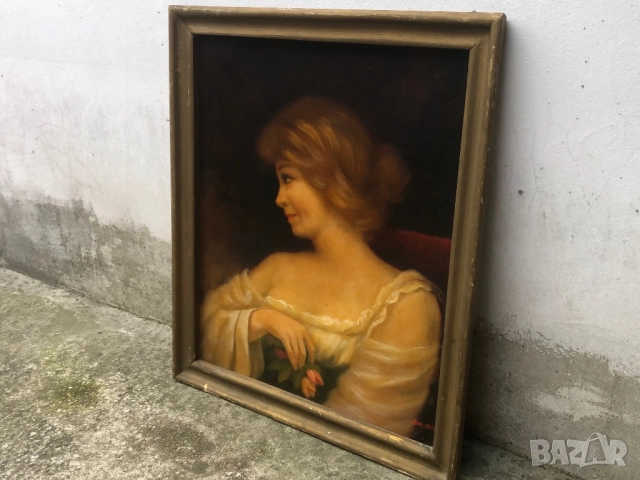 стара българска картина - худ. Азов - 1983г., снимка 6 - Антикварни и старинни предмети - 52508783