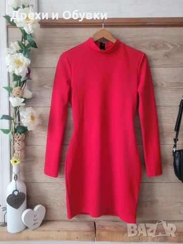 Официална червена рокля с гол гръб и камъни , снимка 10 - Рокли - 54074113