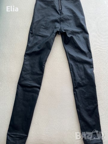 Дамски черен панталон/клин с цип отзад, снимка 5 - Панталони - 38811759