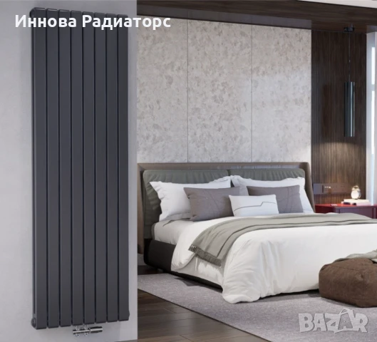Вертикален радиатор 1800x580 мм | Двуслоен | Дизайнерски | Блоков | Антрацит, снимка 1