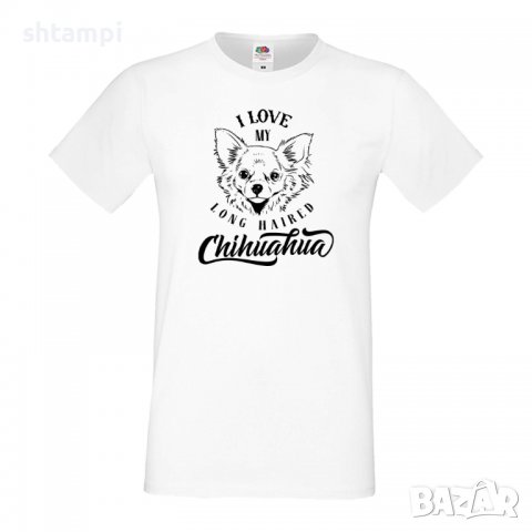 Мъжка тениска I Love My Long Haired Chihuahua Dog,Куче, животно,подарък,изненада, снимка 1 - Тениски - 36935325