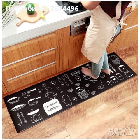 2758 Комплект от 2 бр. водоустойчиви пътеки за кухня от мемори пяна, снимка 16 - Други - 35345525