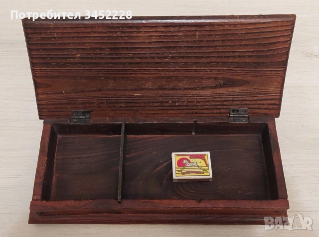 Кутия дървена винтидж капак облечен с кожа за ценители , снимка 8 - Декорация за дома - 54240133