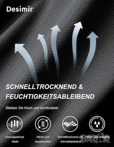 Мъжки спортни тениски – комплект 3 броя, бързосъхнещи, снимка 7 - Тениски - 53028341