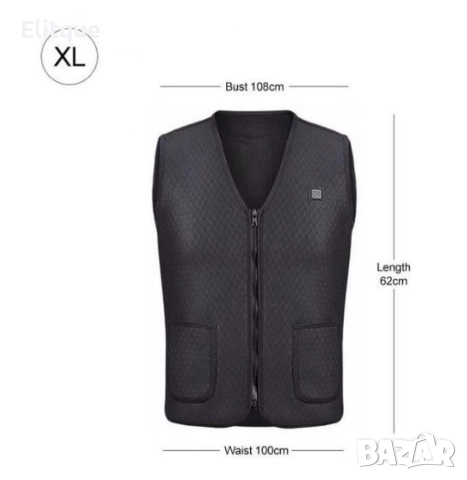 Унисекс електрически термичен елек за зимния период с USB свързаност, снимка 11 - Якета - 52796202