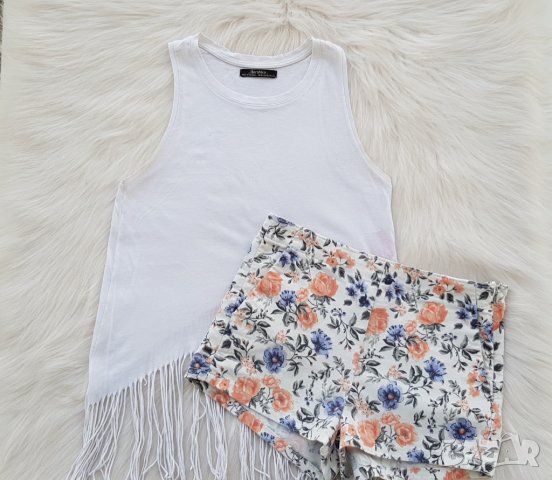 Къси пантолони H&M и потник Bershka размер С, снимка 1