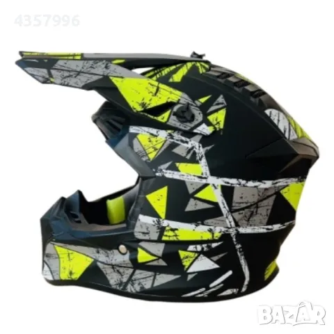 Кросова каска Automat, За мотор, Атв, Велосипед, S, M и L размер, Черен с неон, снимка 3 - Аксесоари и консумативи - 47750917