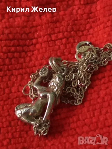 РОМАНТИЧЕН Арт НУВО СРЕБЪРЕН МЕДАЛЬОН ЗОДИЯ ДЕВА с ФИНА СРЕБЪРНА ВЕРИЖКА СРЕБРО 925 ПРОБА 38801, снимка 11 - Колиета, медальони, синджири - 50354735