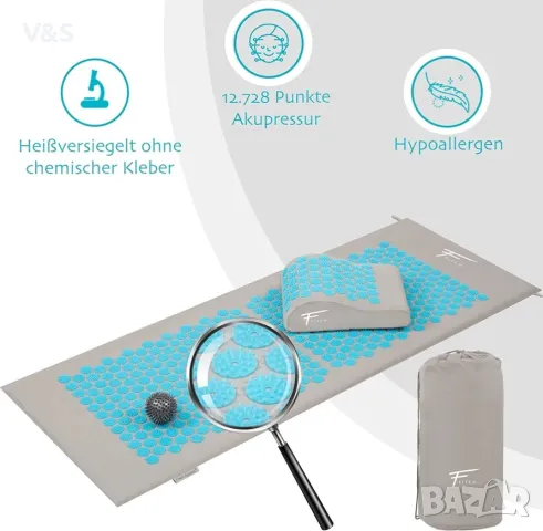 Комплект за акупресура Fitem XL - Подложка за акупресура + Възглавница за акупресура - за облекчаван, снимка 4 - Масажори - 49242628