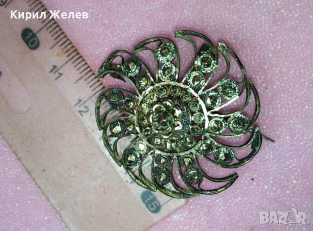 СТАРИННА СКЪПОЦЕННА ВЪЗРОЖДЕНСКА ФИЛИГРАННА СРЕБЪРНА БРОШКА ВИСОКА ПРОБА СРЕБРО с МАРКАЗИТИ 43274, снимка 12 - Антикварни и старинни предмети - 44423931