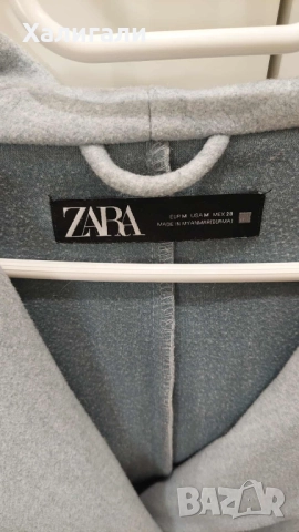 Преходно палто Зара ,размер М, светло синьо, качулка, снимка 3 - Палта, манта - 51806980