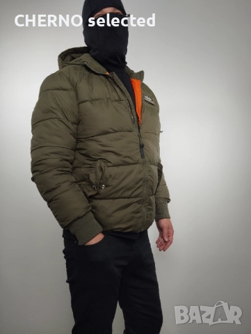 Яке ALPHA INDUSTRIES Hooded Faux Down Puffer – Размер L – Зелен – Отлично състояние, снимка 5 - Якета - 52799556