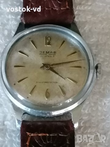 Jemab 17 JEWELS Swiss made МЪЖКИ МЕХАНИЧЕН ЧАСОВНИК РАБОТЕЩ , снимка 14 - Антикварни и старинни предмети - 35534157