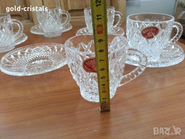 Кристален сервиз за кафе чай Бохемия , снимка 4 - Антикварни и старинни предмети - 33760761