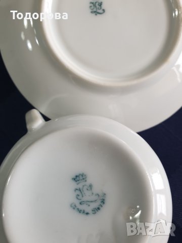 Старинен фин порцеланов чехски сервиз за кафе-JLS  -  12 части, снимка 6 - Сервизи - 39881477