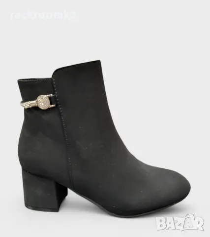 Елегантни дамски боти на квадратен ток модел: T2339-2 black, снимка 4 - Дамски боти - 48310123