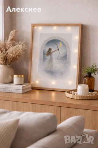 Ръчно изработени картини с лампички – Колекция „12 Луни“, снимка 14 - Картини - 53035553