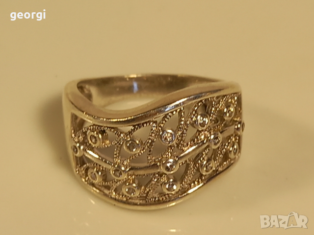 сребърен пръстен с камъни , снимка 10 - Пръстени - 44595937