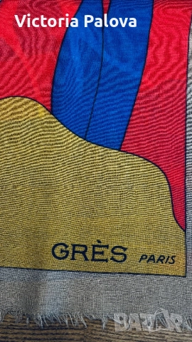 Колекционерски vintage шал GRÈS PARIS -рядък колекционерски екземпляр, снимка 12 - Шалове - 52043882
